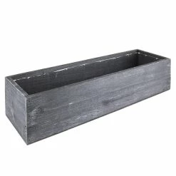 New π Modern Vase And Gift 12 PCS Black Wooden Plant Box With Plastic Liner O-17"X5" H-4" β¨