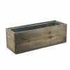 Best Sale 😀 Modern Vase And Gift Pack Of 8 PCS Natural Wooden Rectangle Plant Box With Zinc Metal Liner O-5"X15" H-5" 😉