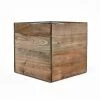 Best deal 👍 Modern Vase And Gift Pack Of 8 PCS Natural Wooden Cube Plant Box With Zinc Metal Liner O-6" H-6" 🧨