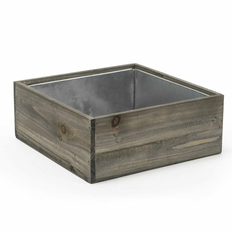 Cheap π Modern Vase And Gift Pack Of 6 PCS Natural Wooden Square Plant Box With Zinc Metal Liner O-10" H-4" β¨