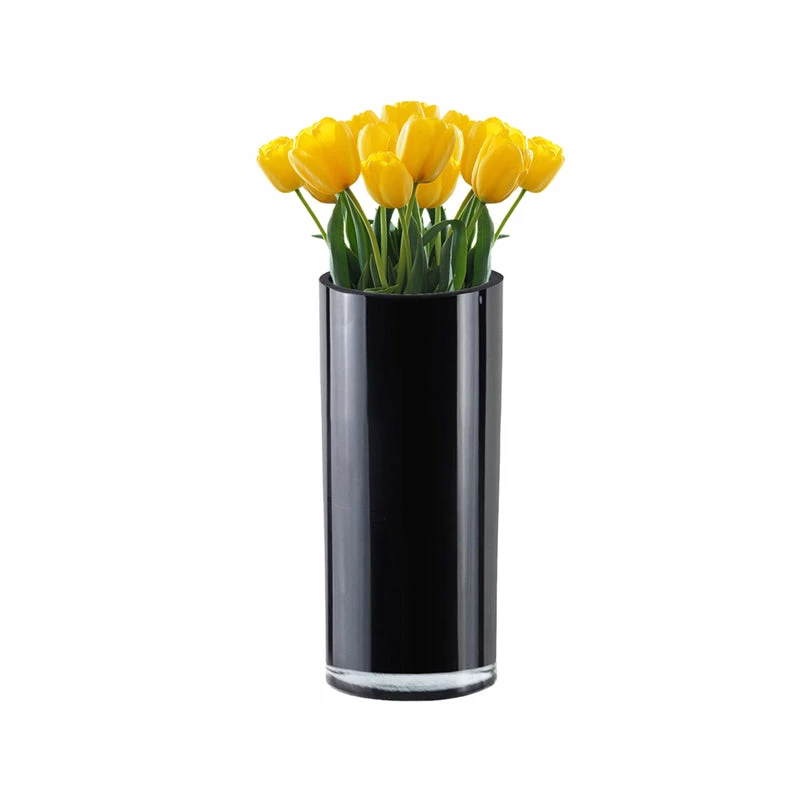 Best deal π Modern Vase And Gift Pack Of 12 PCS Black Glass Cylinder Vase D-4" H-9" π