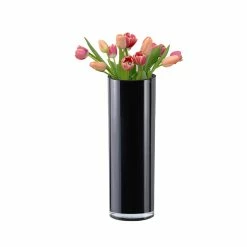 Brand new 💯 Modern Vase And Gift Pack Of 12 PCS Black Glass Cylinder Vase D-4" H-12" 🤩