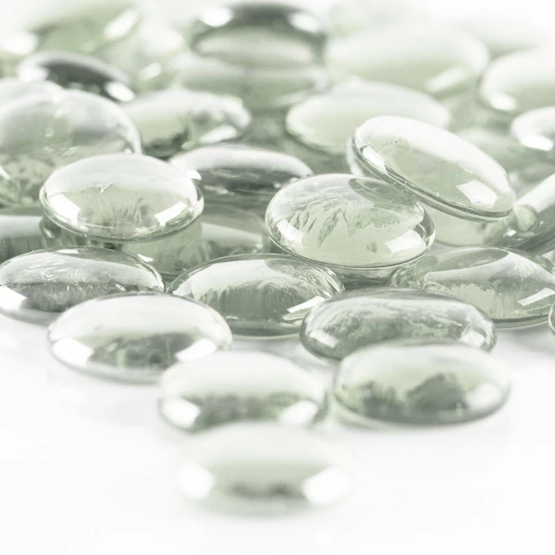 Cheap ❤️ Modern Vase And Gift Pack Of 44 LBS Clear Glass Vase Filler Flat Gem Stone D-1" ✨