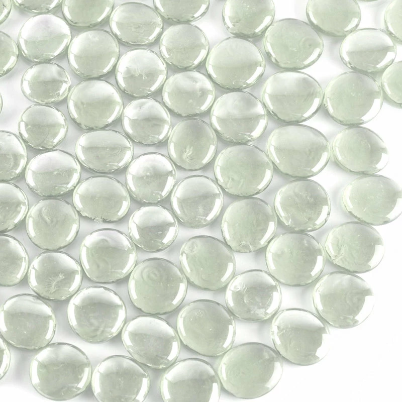 Cheap ❤️ Modern Vase And Gift Pack Of 44 LBS Clear Glass Vase Filler Flat Gem Stone D-1" ✨ - Image 4