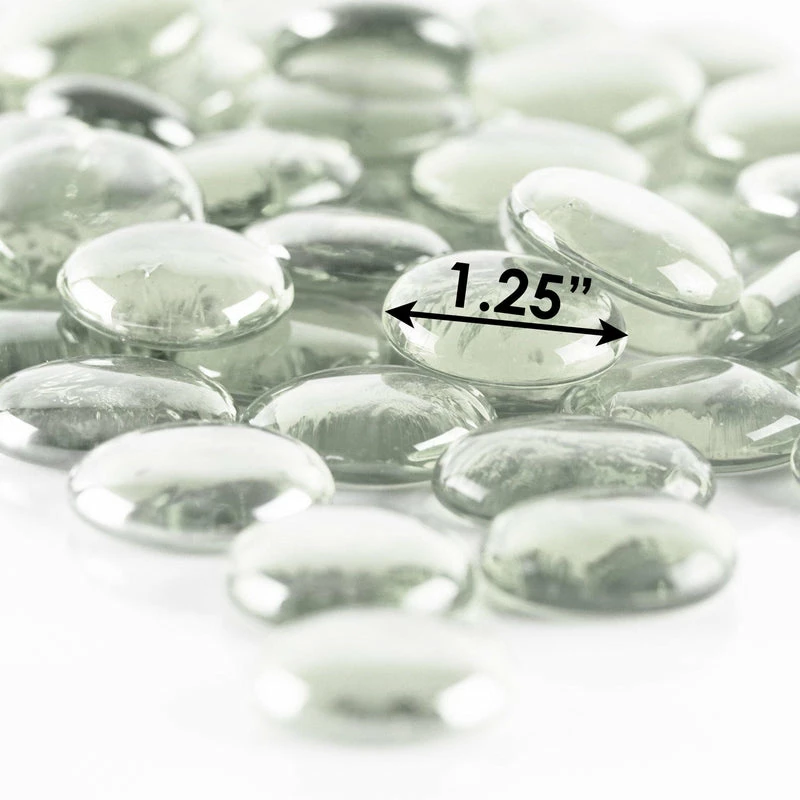 Cheap ❤️ Modern Vase And Gift Pack Of 44 LBS Clear Glass Vase Filler Flat Gem Stone D-1" ✨ - Image 2