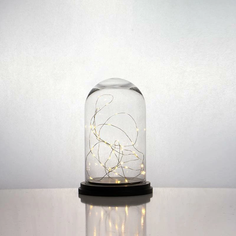 Best Sale β¨ Modern Vase And Gift Pack Of 4 PC Clear Glass Cloche Dome With Black Wood Base D-7" H-11" π - Image 7