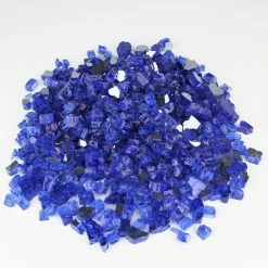 New 👍 Modern Vase And Gift Pack Of 30 LBS Blue Tempered Glass Reflective Fire Glass 0.5" 🔥