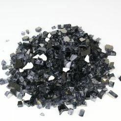 Brand new ✨ Modern Vase And Gift Pack Of 30 LBS Dark Gray Tempered Glass Reflective Fire Glass 0.5" 🛒