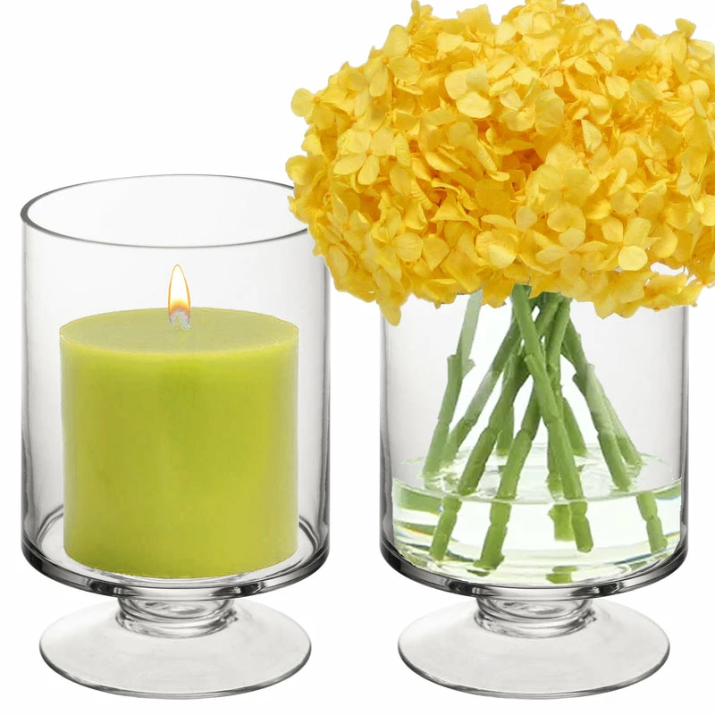 Deals π Modern Vase And Gift Pack Of 12 PCS Clear Glass Contemporary Candle Holder D-4.75" H-8" β