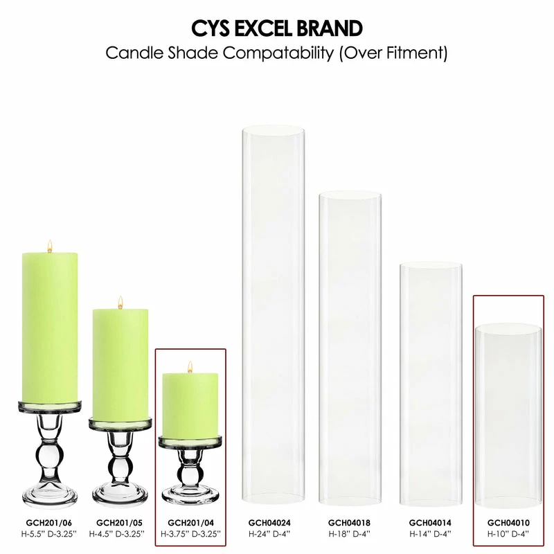 Wholesale ๐ Modern Vase And Gift Pack Of 12 Sets Clear Glass Candle Holder & Over Fitment Tubes Combo Holder H-3.75" D-3.25", Tube H-10" D-4" ๐ - Image 2