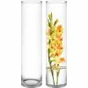 Best deal 🧨 Modern Vase And Gift Pack Of 4 PCS Clear Glass Cylinder Vase D-6" H-26" 🧨