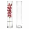 Flash Sale 👍 Modern Vase And Gift Pack Of 6 PCS Clear Glass Cylinder Vase D-4" H-20" ✔️