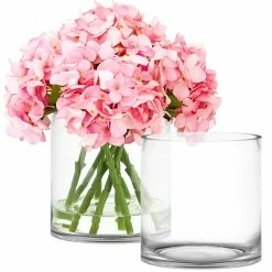 Buy π Modern Vase And Gift Pack Of 4 PCS Clear Glass Cylinder Vase D-8" H-8" π