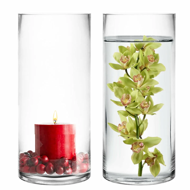 Best Pirce β Modern Vase And Gift Pack Of 12 PCS Clear Glass Cylinder Vase D-4" H-9" β