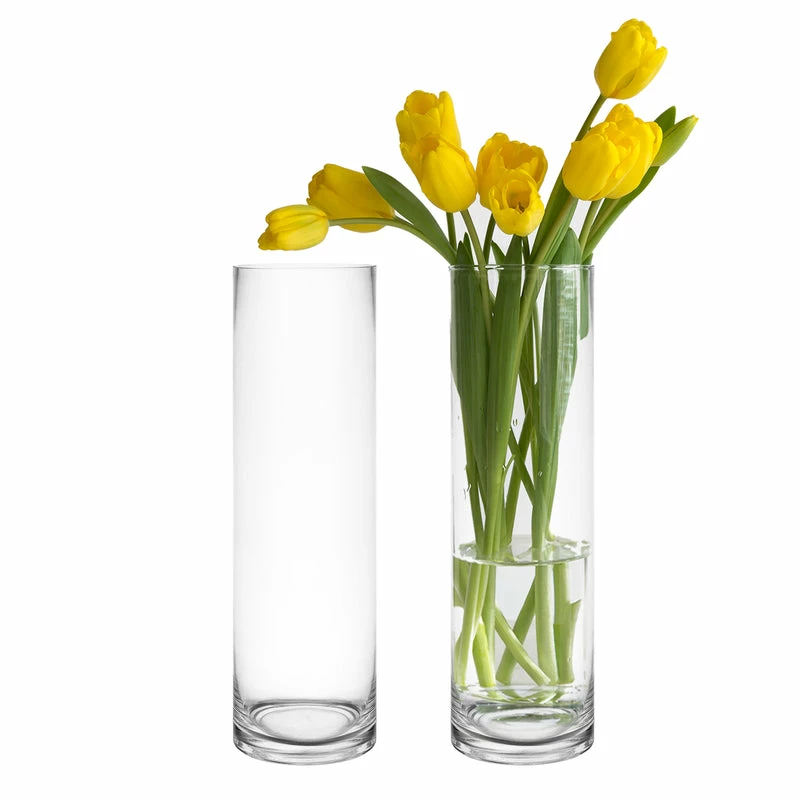 Budget π― Modern Vase And Gift Pack Of 6 PCS Clear Glass Cylinder Vase D-4" H-14" β€οΈ