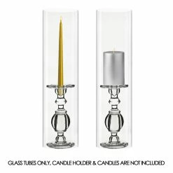 Wholesale ⭐ Modern Vase And Gift Pack Of 4 PCS Clear Glass Open Ended Hurricane Tube D-6" H-24" ✔️