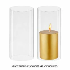 Cheap 🎁 Modern Vase And Gift Pack Of 24 PCS Clear Glass Open Ended Hurricane Tube D-3" H-6" ✨