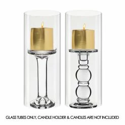 Best Pirce ⭐ Modern Vase And Gift Pack Of 24 PCS Clear Glass Open Ended Hurricane Tube D-4" H-10" 😍