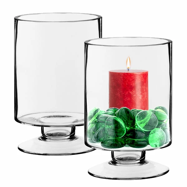 Discount π Modern Vase And Gift Pack Of 12 PCS Clear Glass Contemporary Candle Holder D-3.75" H-6" π§¨