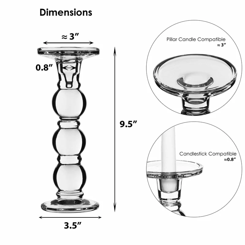 Coupon π₯ Modern Vase And Gift Pack Of 8 PCS Clear Glass Pillar Candle Holder O-3.5" H-9.5" π€© - Image 2