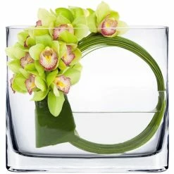 Flash Sale 😉 Modern Vase And Gift Pack Of 16 PCS Clear Glass Thin Oval Round Rectangle Vase O-7"X1.75" H-6" 🎉