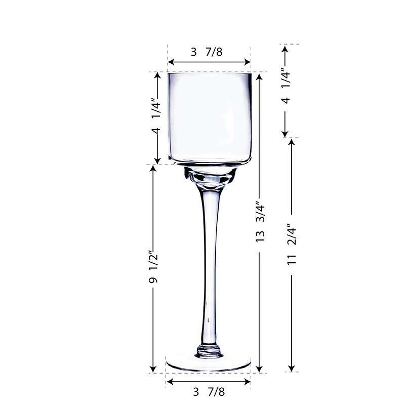 Promo ✨ Modern Vase And Gift Pack Of 6 PCS Clear Glass Contemporary Candle Holder D-4" H-14" ❤️ - Image 2