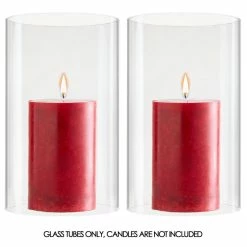 Best reviews of 😉 Modern Vase And Gift Pack Of 12 PCS Clear Glass Open Ended Hurricane Tube D-4.75" H-8" 🥰