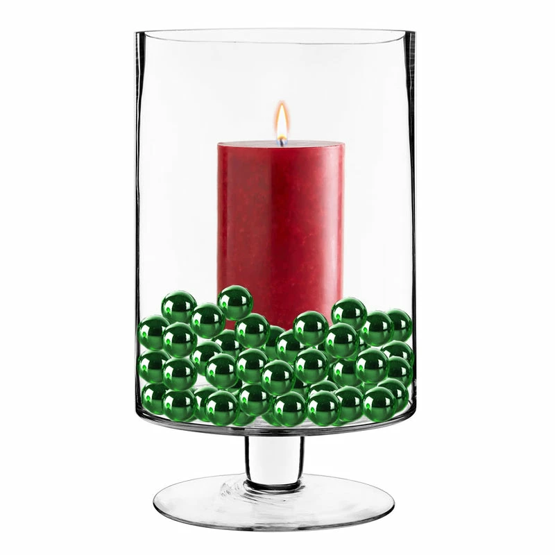 Outlet β Modern Vase And Gift Pack Of 4 PCS Clear Glass Contemporary Candle Holder D-8" H-13.5" π