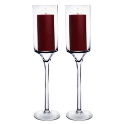 Cheap 👍 Modern Vase And Gift Pack Of 4 PCS Clear Glass Contemporary Candle Holder D-5" H-24" 👏