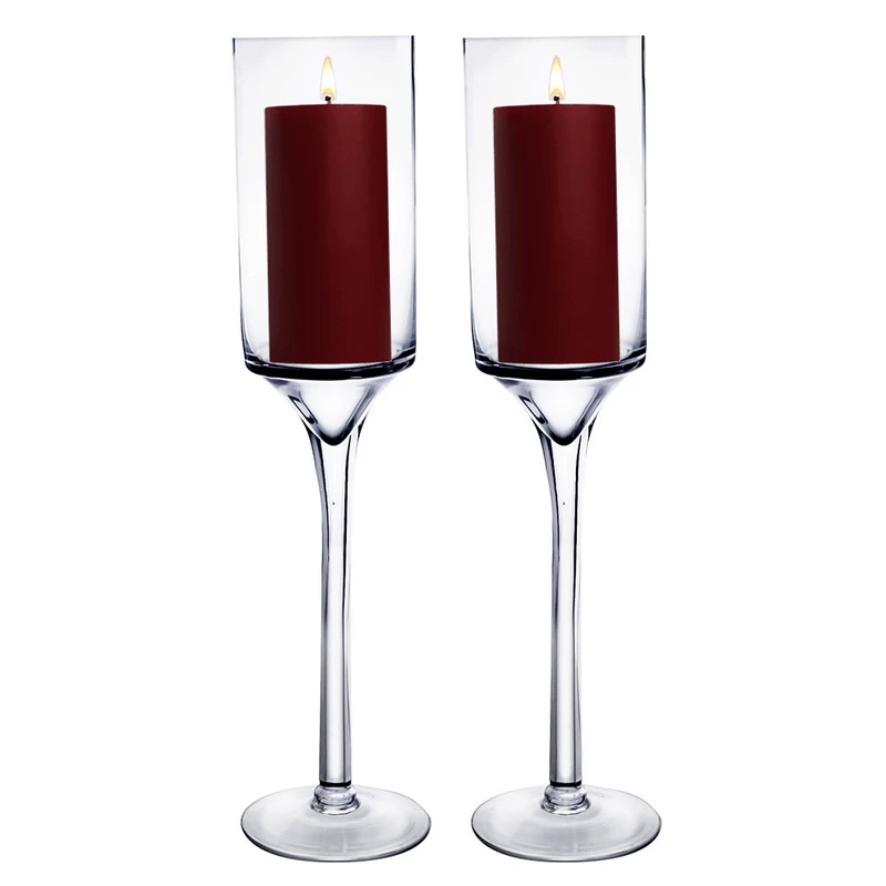 Cheap π Modern Vase And Gift Pack Of 4 PCS Clear Glass Contemporary Candle Holder D-5" H-24" π