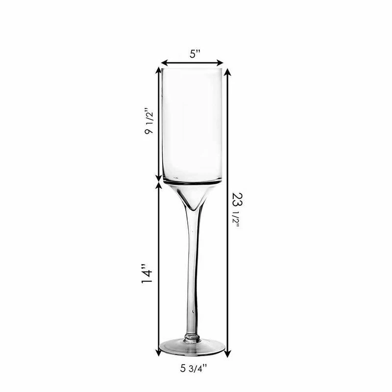 Cheap π Modern Vase And Gift Pack Of 4 PCS Clear Glass Contemporary Candle Holder D-5" H-24" π - Image 2