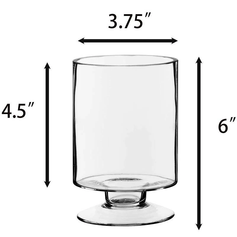 Discount π Modern Vase And Gift Pack Of 12 PCS Clear Glass Contemporary Candle Holder D-3.75" H-6" 𧨠- Image 5