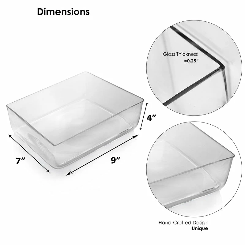 Best Pirce β Modern Vase And Gift Pack Of 6 PCS Clear Glass Rectangle Vase O-9"X7" H-4" π€© - Image 2