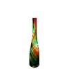 Coupon ⌛ Modern Vase And Gift Pack Of 6 PCS Red Green Glass Swirl Long Neck Vase H-13" D-1.75" ⭐