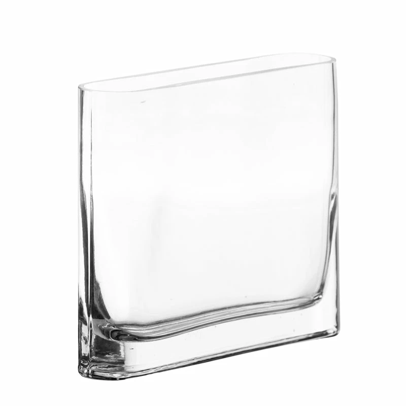 Flash Sale π Modern Vase And Gift Pack Of 16 PCS Clear Glass Thin Oval Round Rectangle Vase O-7"X1.75" H-6" π - Image 3