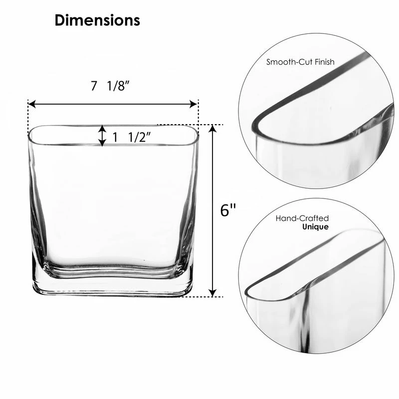Flash Sale π Modern Vase And Gift Pack Of 16 PCS Clear Glass Thin Oval Round Rectangle Vase O-7"X1.75" H-6" π - Image 4