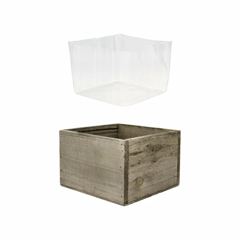 Best reviews of π Modern Vase And Gift 24 PCS Natural Wooden Square Plant Box With Plastic Liner O-6" H-4" π₯°