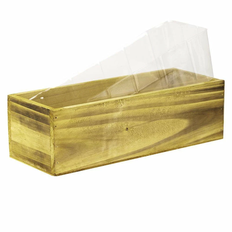 Best Sale โ๏ธ Modern Vase And Gift 12 PCS Unfinished Wooden Rectangle Plant Box With Plastic Liner O-13"X5" H-4" - Pack Of 12 PCS ๐ฅ - Image 4