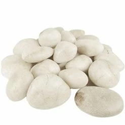 Promo ❤️ Modern Vase And Gift Pack Of 12 LBS Nature White Stone Vase Filler River Stones D-0.8"-1.2" 😉