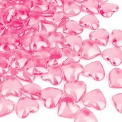 Deals ⌛ Modern Vase And Gift Pink Acrylic Vase Filler Heart Shaped D-1.18" - Pack Of 24 LBS 🔥