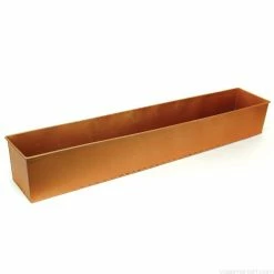 Cheapest 👍 Modern Vase And Gift Pack Of 8 PCS Rose Gold Finish Zinc Metal Rectangle Planter Box O-24"X5" H-4" 💯