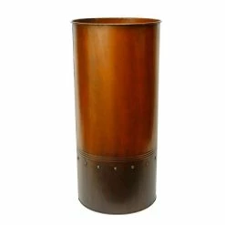 Best Sale 🤩 Modern Vase And Gift Pack Of 2 PCS Copper Finish Zinc Metal Cylinder Planter Vase D-12" H-25" 😀